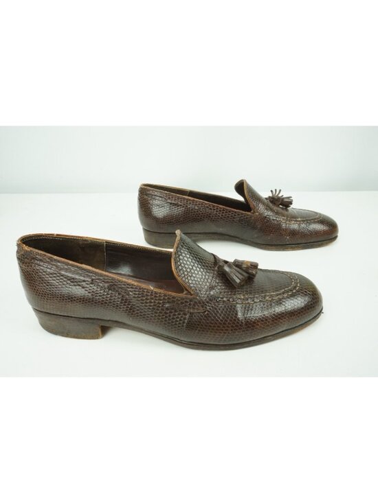 John Lobb Bespoke Dark Brown Lizard Tassel Loafer Sz 7E main image 8